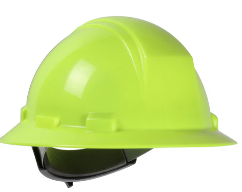 FULL BRIM HARD HAT TYPE 2 CLASS E - HIVIS LIME WM
